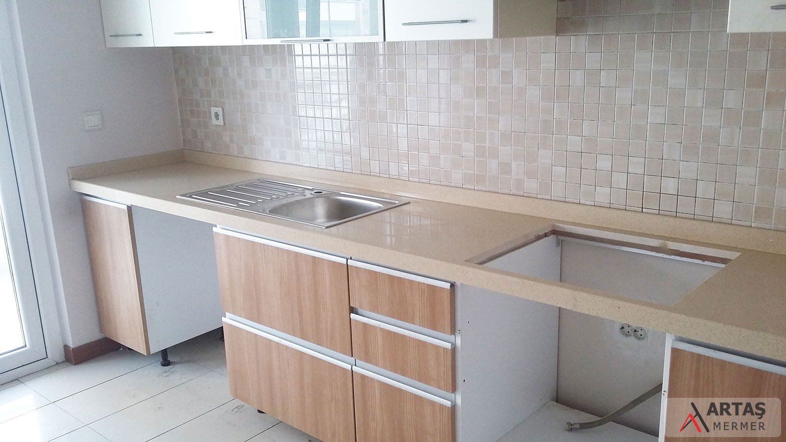 Çimstone Sines Bej Mutfak Tezgahı Çalışmamız